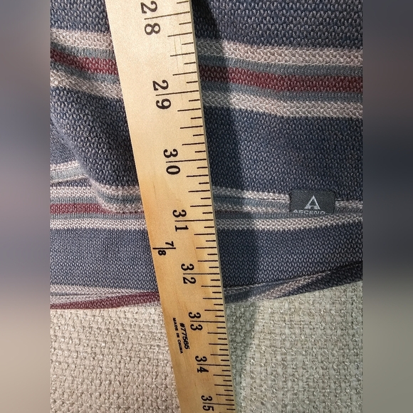 Ascend Men's Striped Button-Up Organic Cotton Jacket Shacket Shirt Large Tall - Picture 13 of 14